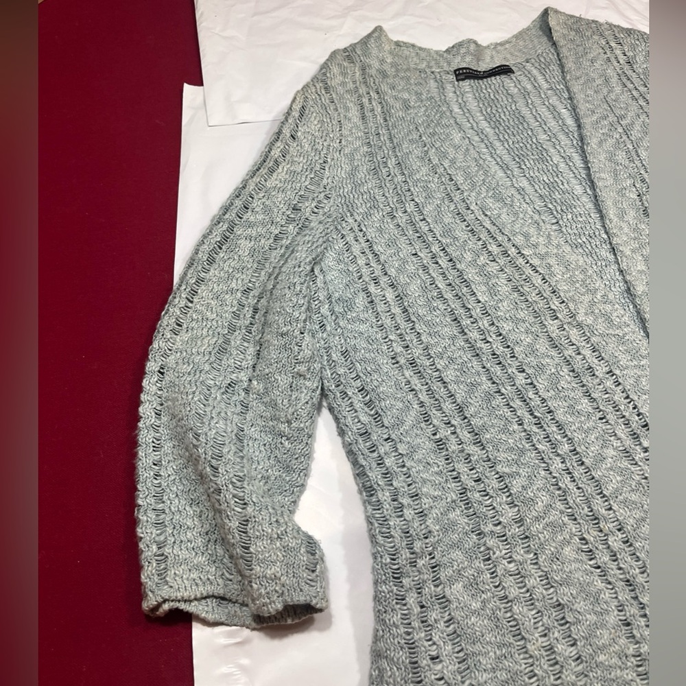 Peruvian Connection Light Blue Open Front Cardiga… - image 8